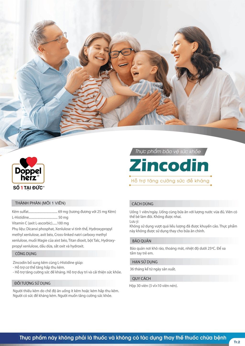  [TPCN Nhập Khẩu] Viên uống bổ sung kẽm và hỗ trợ tăng cường sức đề kháng Doppelherz Zincodin (Hộp 30 viên) [DOPPELHERZ] 