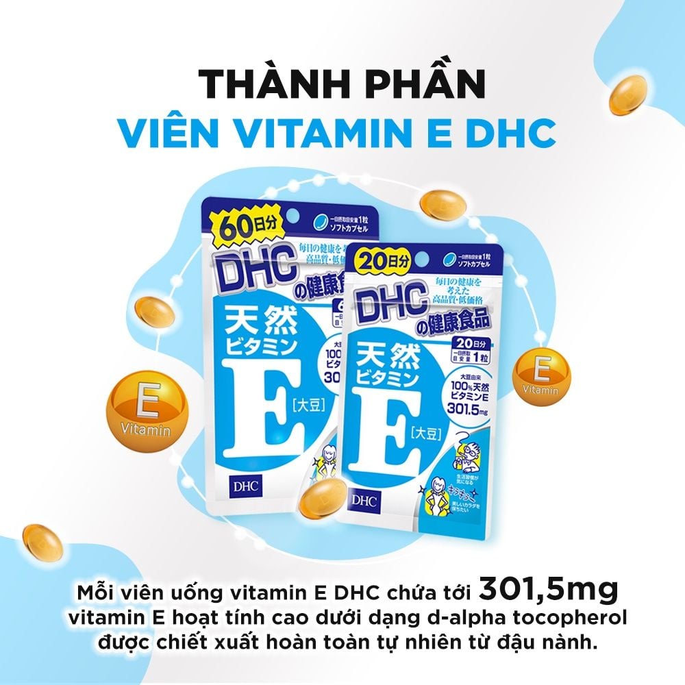 Viên uống bổ sung Vitamin E DHC Nhật Bản gói 30 viên (30 ngày) và gói 90 viên (90 ngày) [DHC] 