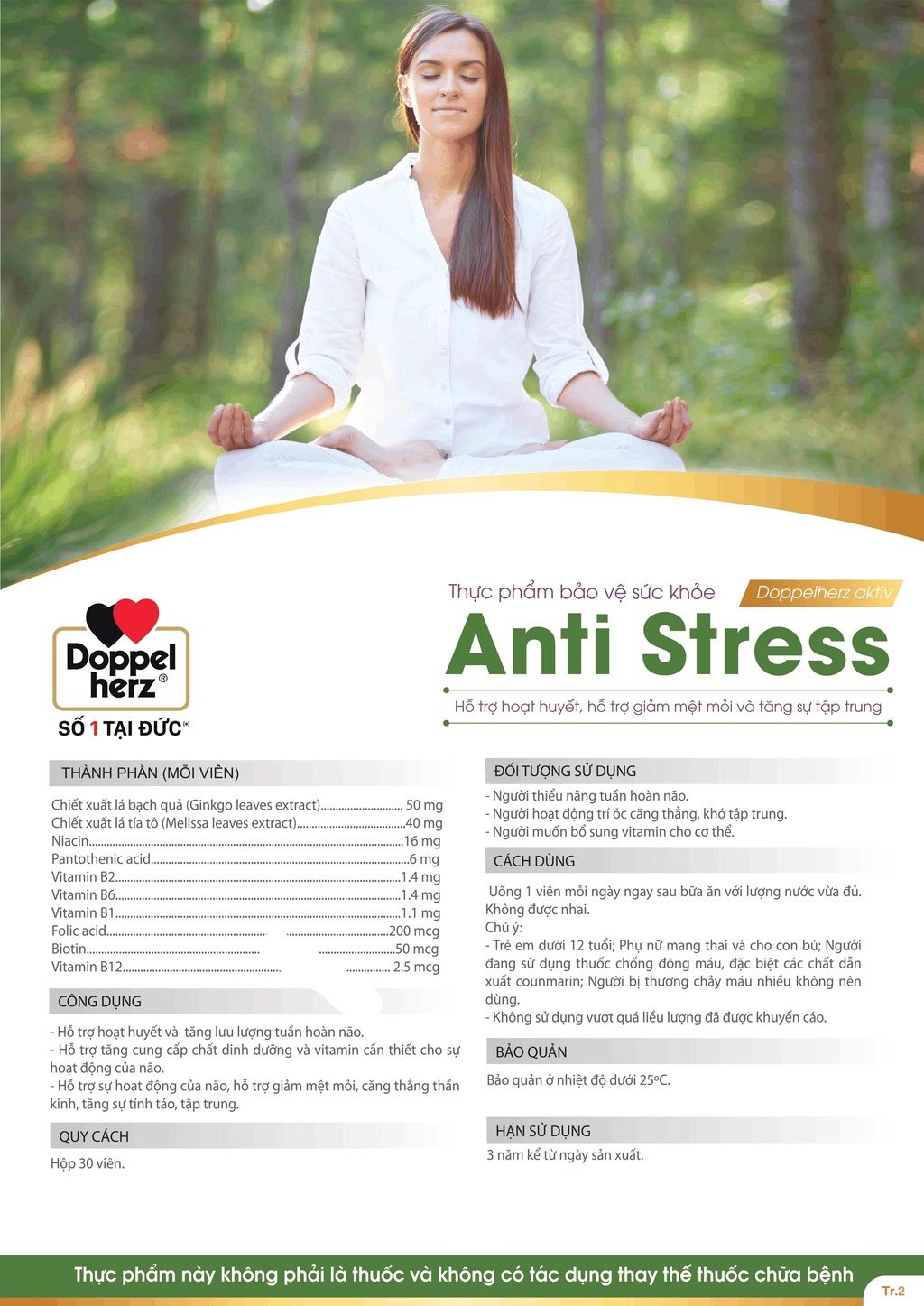  [TPCN Nhập Khẩu] Viên uống hỗ trợ ngủ ngon, giảm căng thẳng, mệt mỏi Doppelherz Aktiv Anti Stress (Hộp 30 viên) [DOPPELHERZ] 