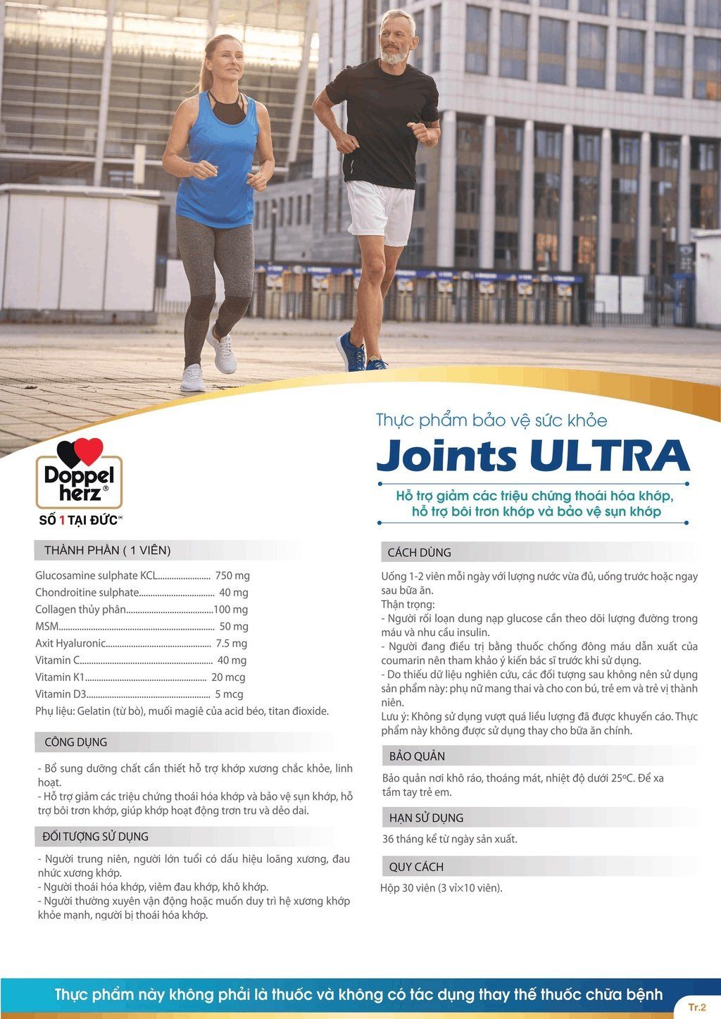  Viên uống cải thiện chức năng khớp và ngăn sự tiến triển thoái hóa Doppelherz Aktiv Joints Ultra ( Hộp 30 viên) [DOPPELHERZ] 