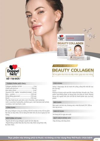  [TPCN Nhâp Khẩu] Collagen thuỷ phân chống lão hóa, đẹp da Doppelherz Beauty Collagen (Hộp 30 ống) [DOPPELHERZ] 