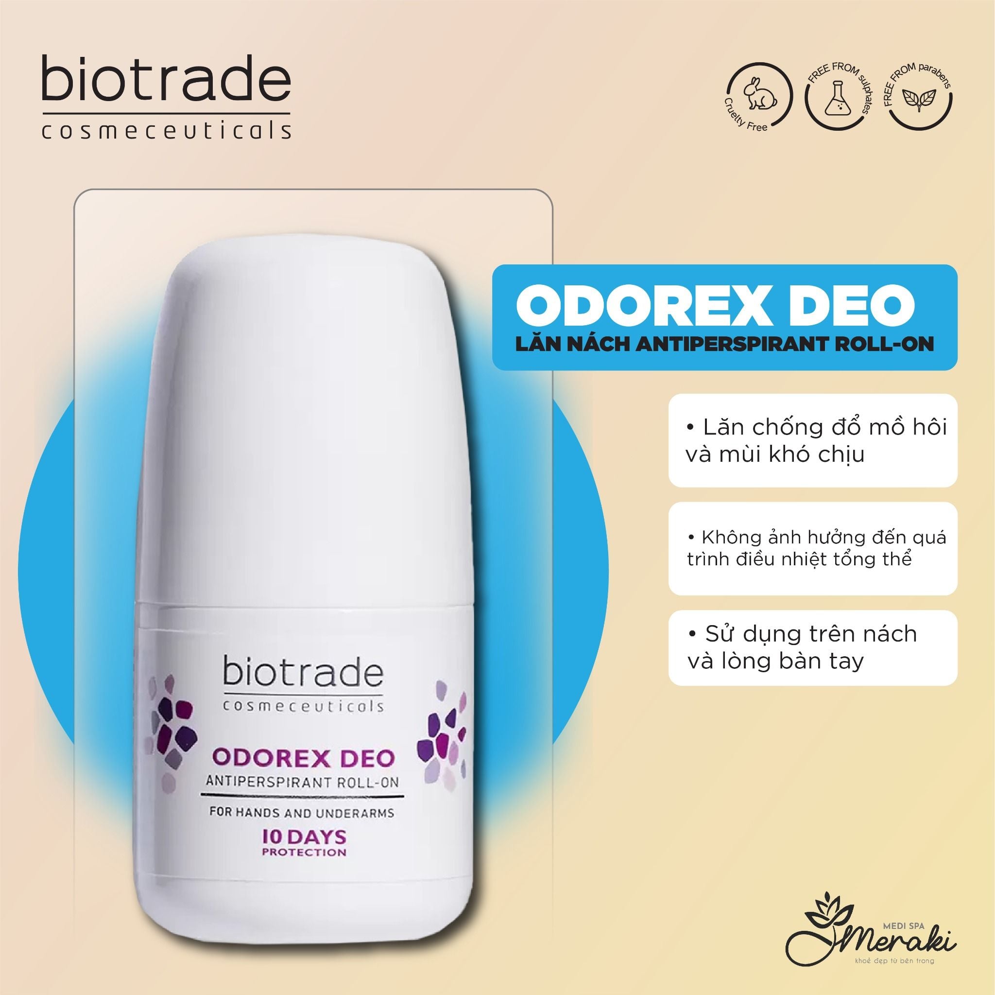  Lăn Khử Mùi Odorex Deo Khử Thâm, Thơm Vùng Nách 10 ngày 40ml [BIOTRADE] 