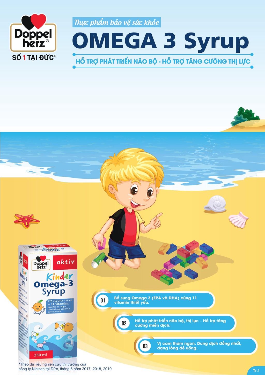  [TPCN Nhập Khẩu] Siro hỗ trợ phát triển não bộ và thị lực cho bé Doppelherz Aktiv Kinder Omega-3 Syrup (Chai 250ml) [DOPPELHERZ] 