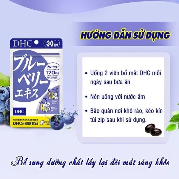  Viên Uống Bổ Mắt Việt Quất DHC Blueberry Extract Cải Thiện Thị Lực gói 60 viên (30 Ngày) và gói 180 viên (90 Ngày) [DHC] 