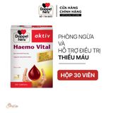  [TPCN Khập Khẩu] Viên uống bổ sung sắt và vitamin, ngừa thiếu máu DoppelHerz Aktiv Haemo Vital (Hộp 30 viên) [DOPPELHERZ] 