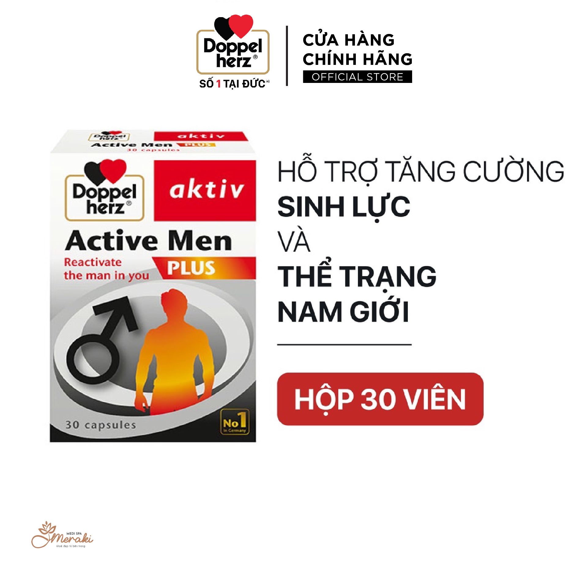  [TPCN Nhập Khẩu] Viên uống tăng cường sinh lực, hỗ trợ sinh lý nam Doppelherz Aktiv Active Men Plus (Hộp 30 viên) [DOPPELHERZ] 
