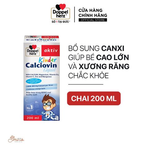  [TPCN Nhập Khẩu] Siro bổ sung Canxi hữu cơ dành cho bé Doppelherz Aktiv Kinder Calciovin Liquid (Chai 200ml) [DOPPELHERZ] 
