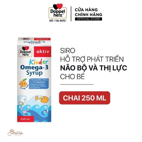 [TPCN Nhập Khẩu] Siro hỗ trợ phát triển não bộ và thị lực cho bé Doppelherz Aktiv Kinder Omega-3 Syrup (Chai 250ml) [DOPPELHERZ] 