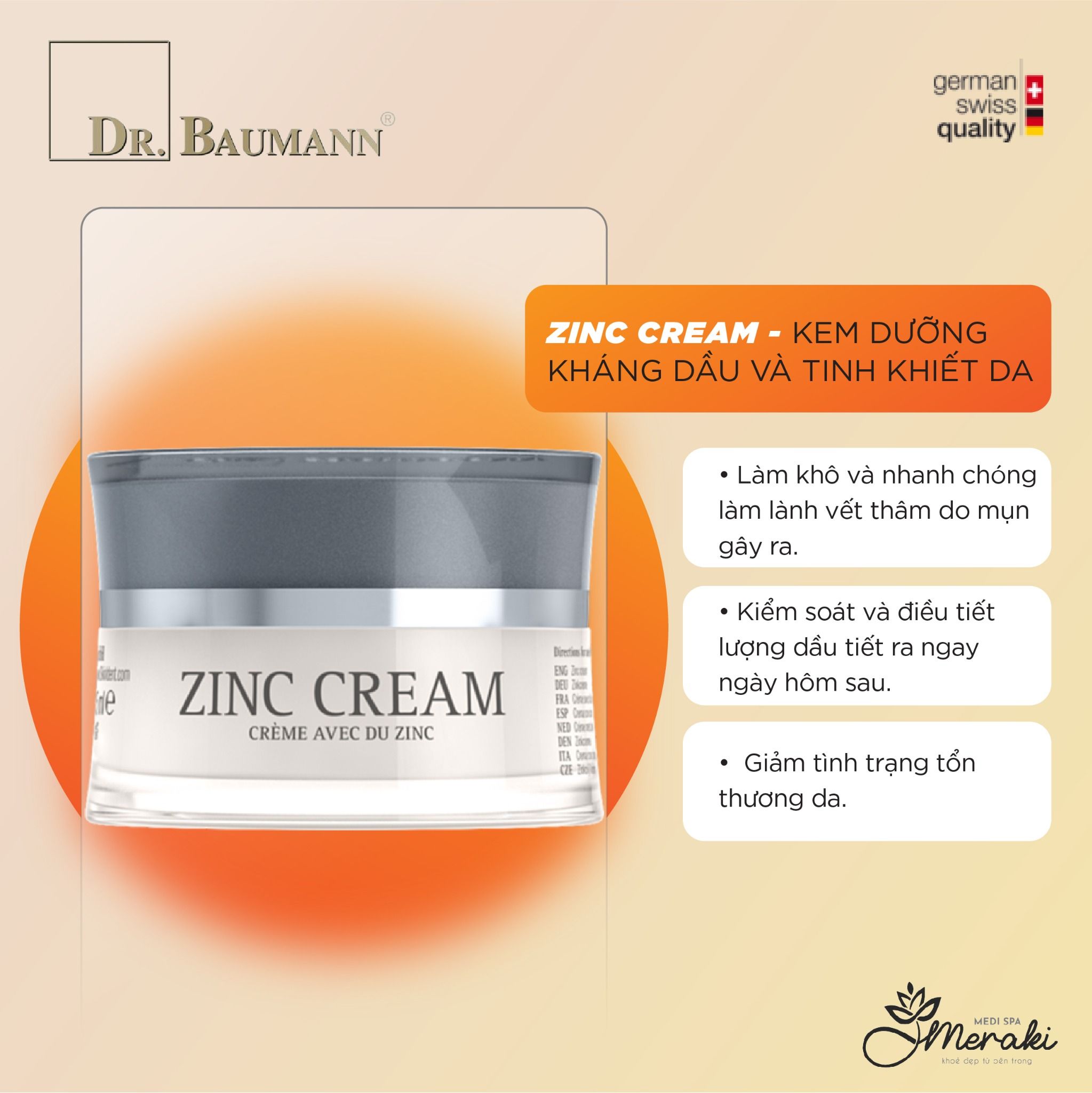  Kem Dưỡng Kháng Dầu Và Tinh Khiết Da ZINC CREAM [DR.BAUMANN] 
