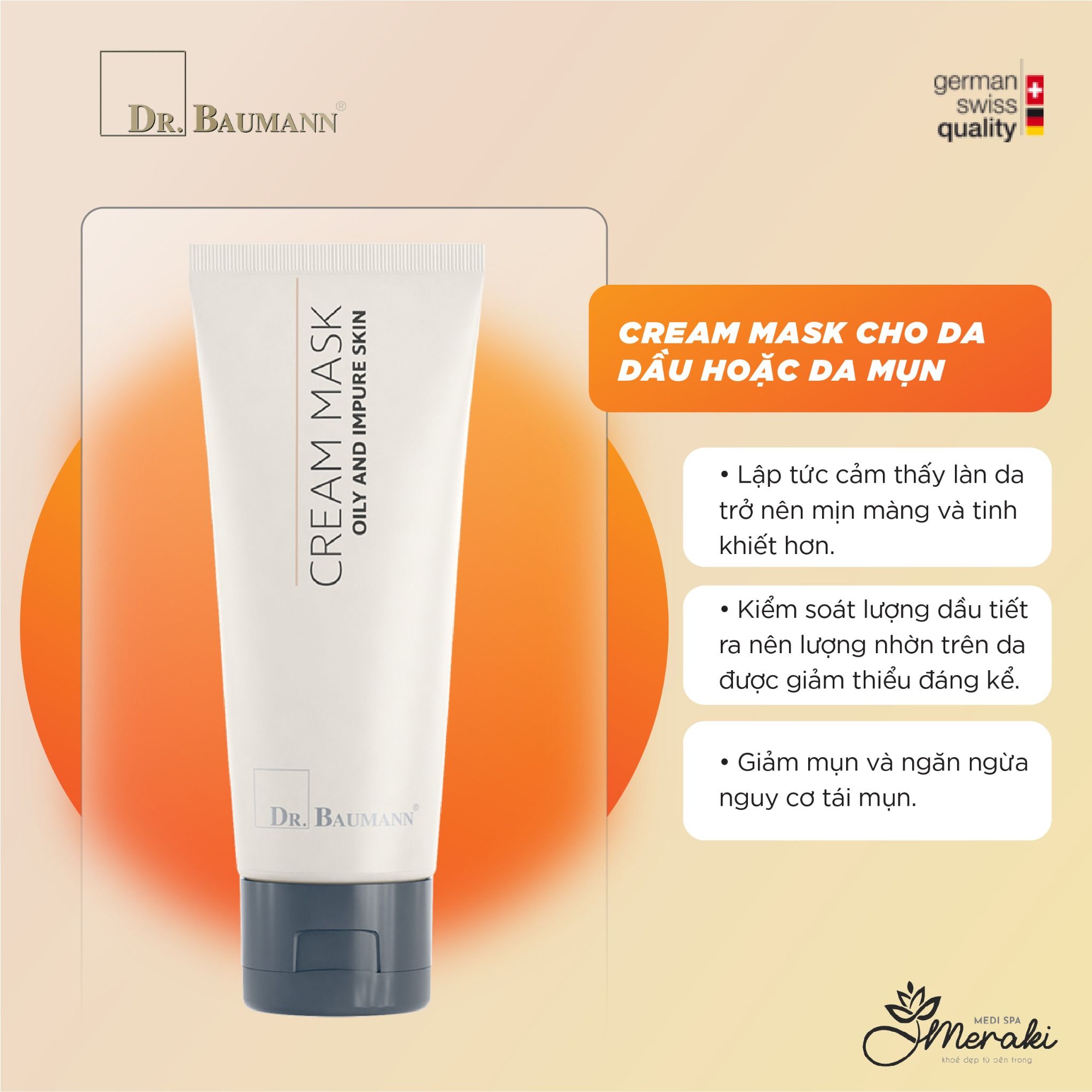  Mặt Nạ CREAM MASK Cho Da Dầu Hoặc Da Mụn [DR.BAUMANN] 