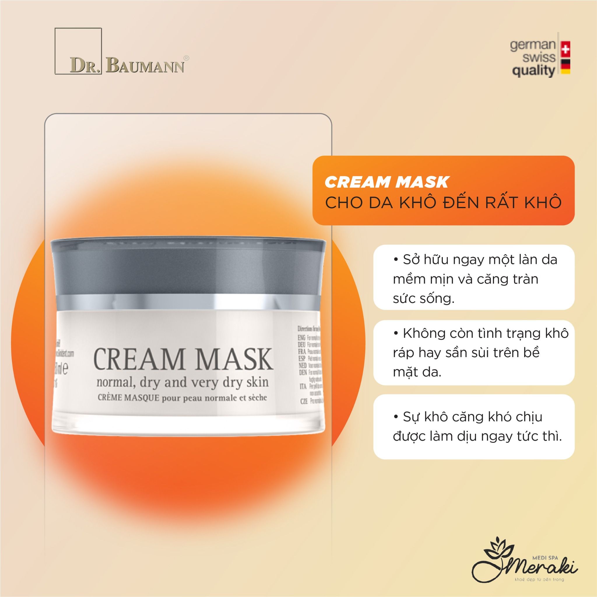  Mặt Nạ CREAM MASK Cho Da Khô Đến Rất Khô [DR.BAUMANN] 
