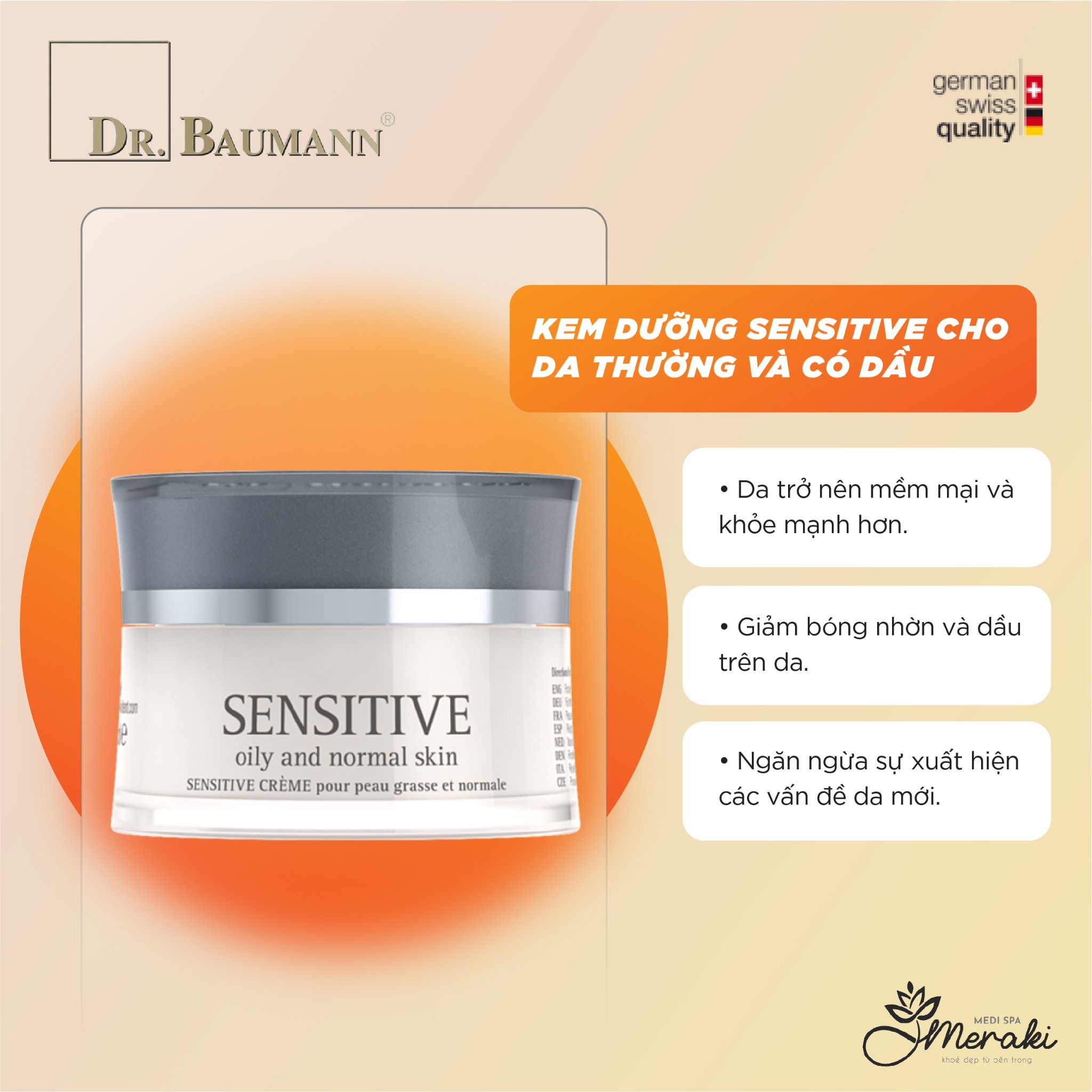  Kem Dưỡng Bảo Vệ SENSITIVE Oily and Normal Skin [DR.BAUMANN] 