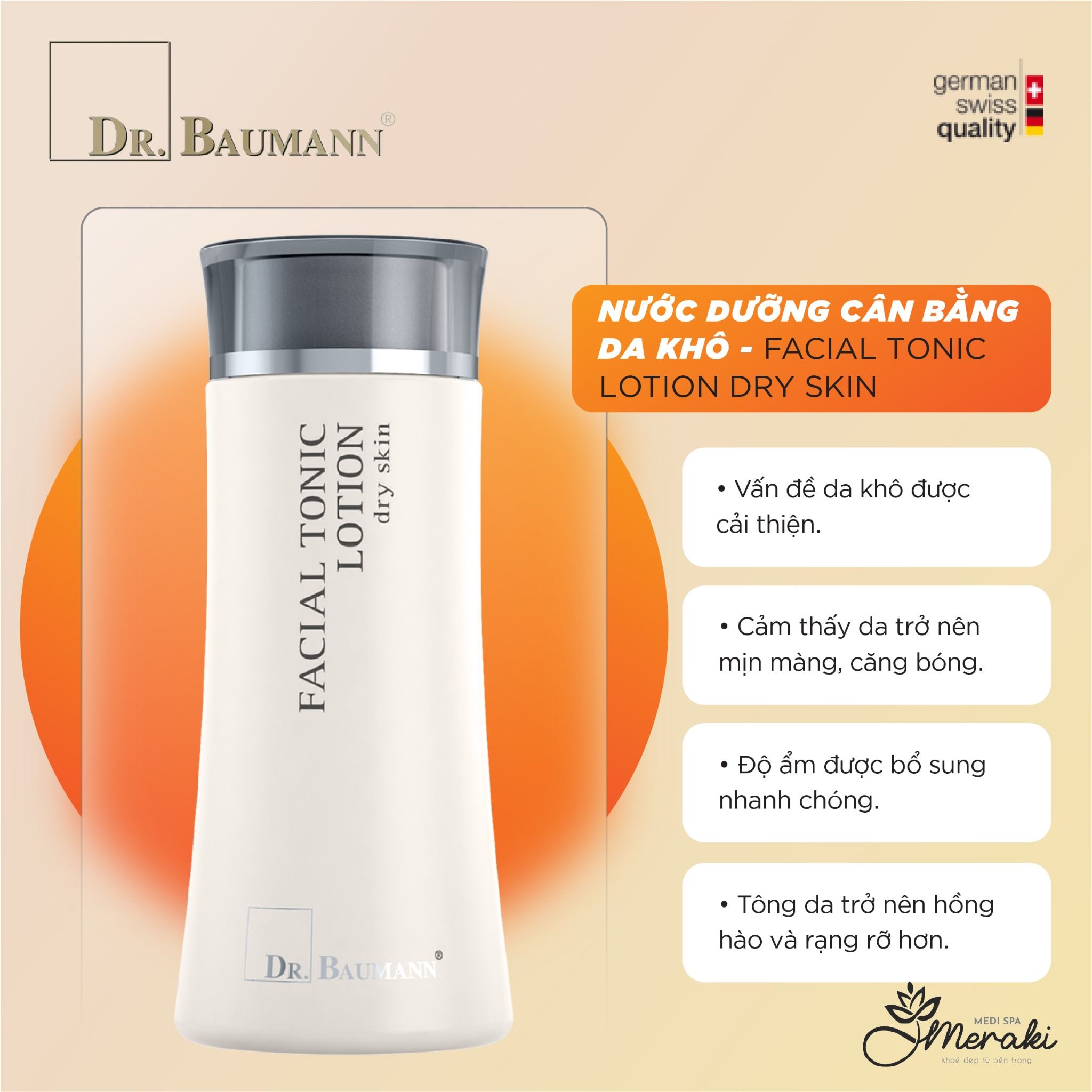  Nước Dưỡng Cân Bằng Da Cho Da Khô FACIAL TONIC LOTION FOR DRY SKIN 200ml [DR.BAUMANN] 