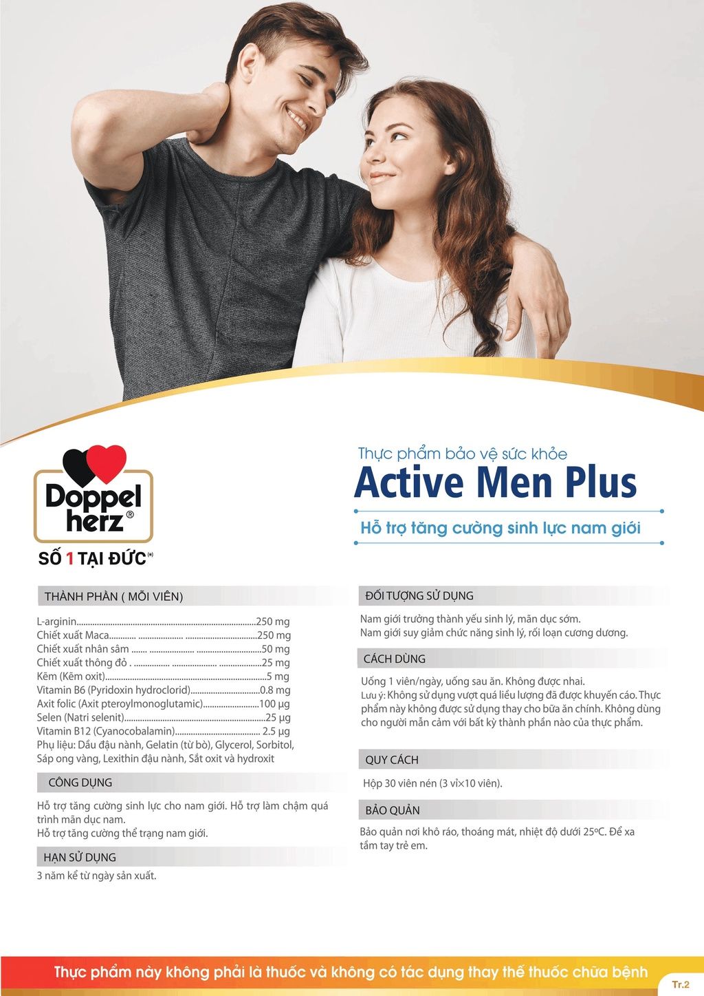  [TPCN Nhập Khẩu] Viên uống tăng cường sinh lực, hỗ trợ sinh lý nam Doppelherz Aktiv Active Men Plus (Hộp 30 viên) [DOPPELHERZ] 