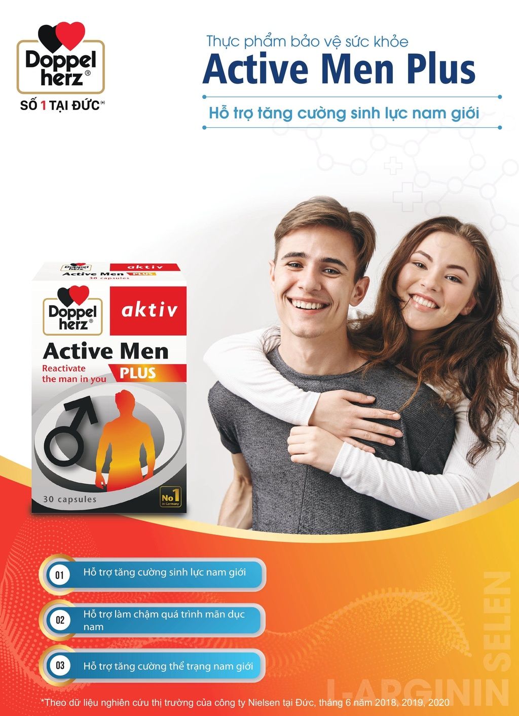  [TPCN Nhập Khẩu] Viên uống tăng cường sinh lực, hỗ trợ sinh lý nam Doppelherz Aktiv Active Men Plus (Hộp 30 viên) [DOPPELHERZ] 