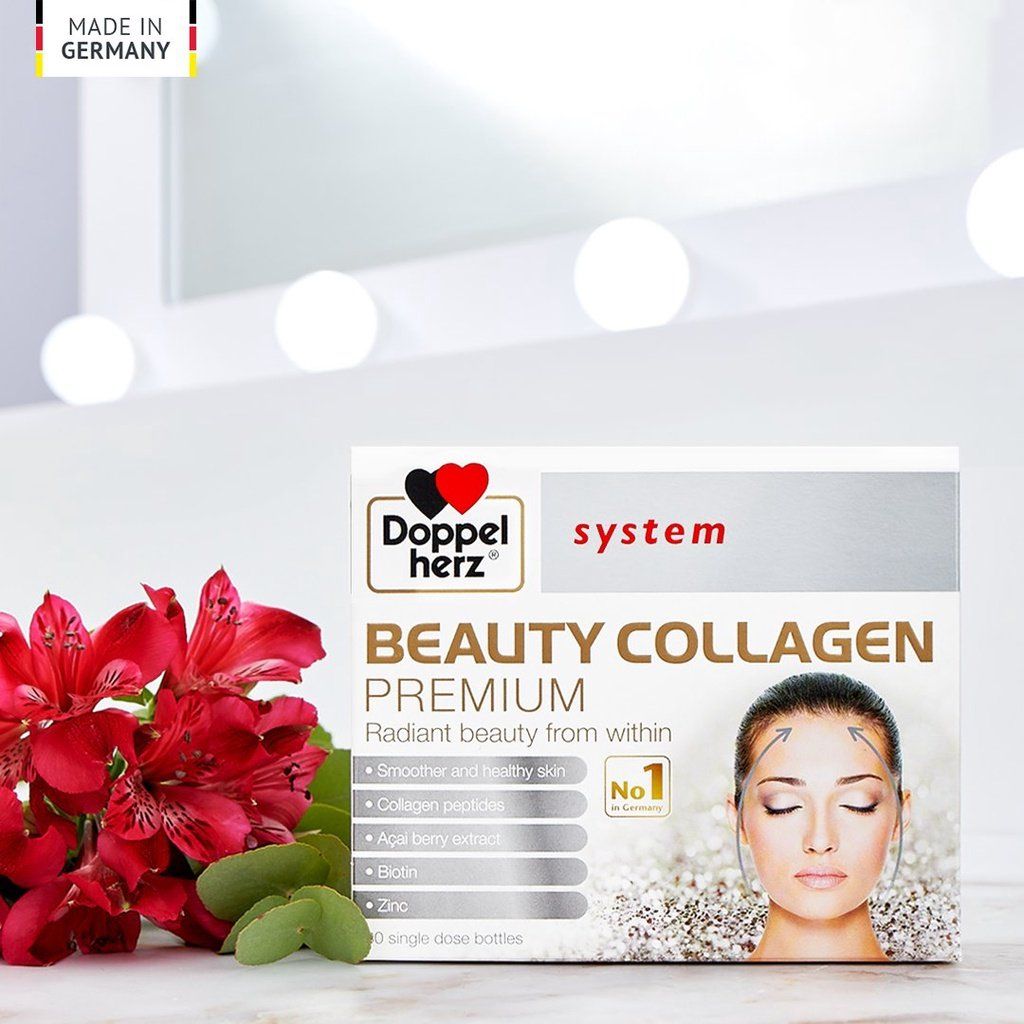  [TPCN Nhâp Khẩu] Collagen thuỷ phân chống lão hóa, đẹp da Doppelherz Beauty Collagen (Hộp 30 ống) [DOPPELHERZ] 