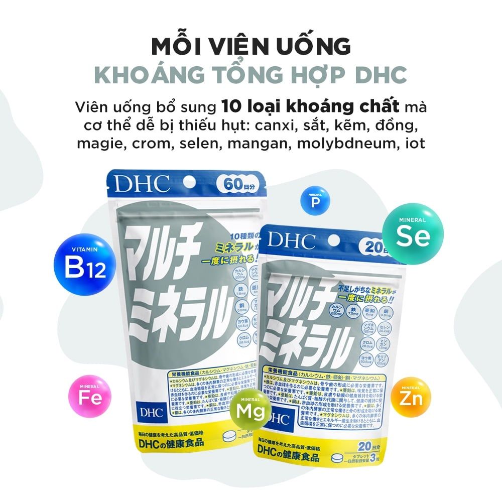  Viên uống Khoáng tổng hợp DHC (New) Bổ sung 10 loại khoáng chất gói 90 viên (30 ngày) và gói 270 viên (90 ngày) [DHC] 