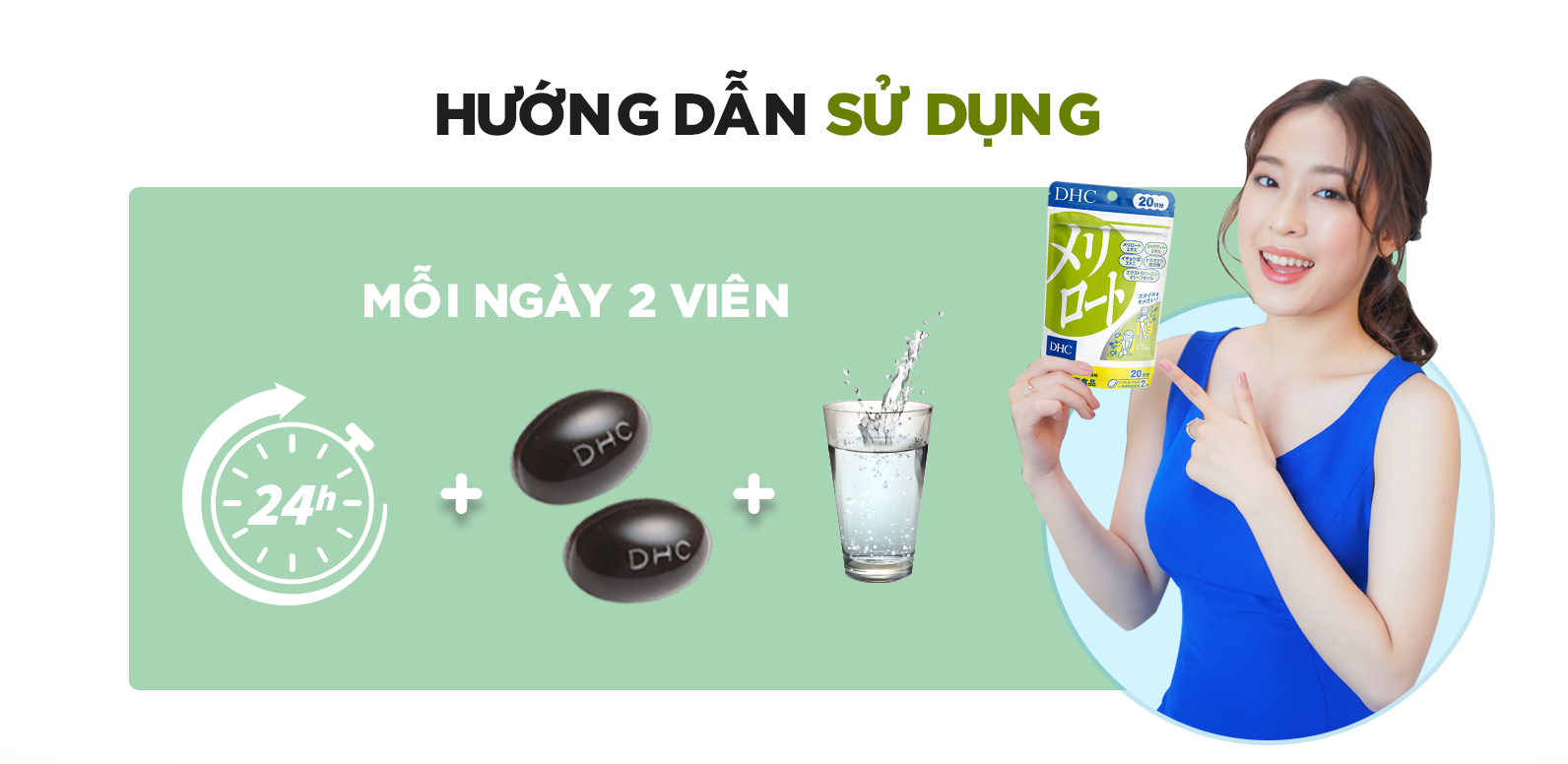  Viên uống thon gọn đùi, giảm sưng phù bắp chân DHC Melilot gói 60 viên (30 ngày) [DHC] 