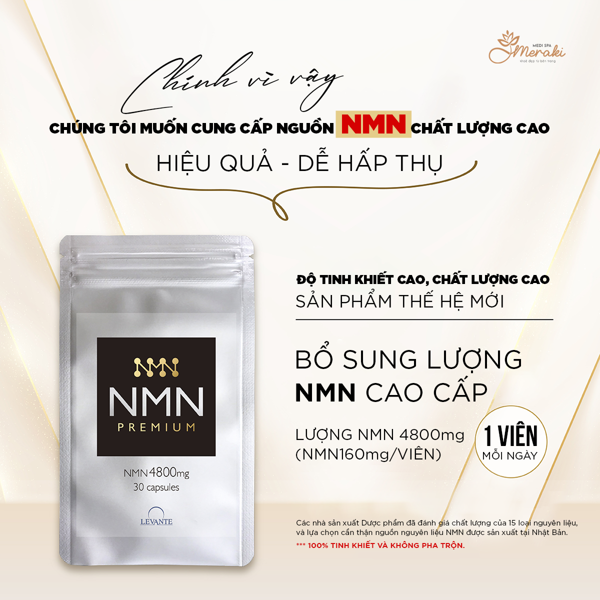  Thực phẩm bổ sung Levante NMN cao cấp - Thực phẩm bổ sung nội địa Made in Japan [NMN] 