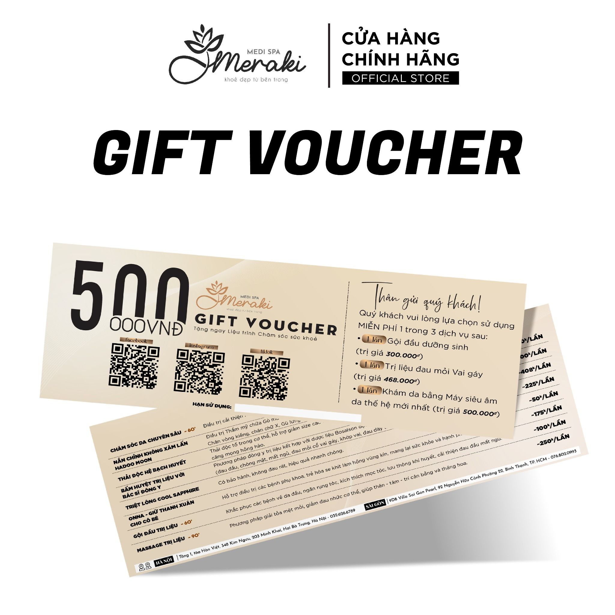  Voucher Dịch Vụ Sử Dụng Tại Meraki Medi [MERAKI MEDI] 