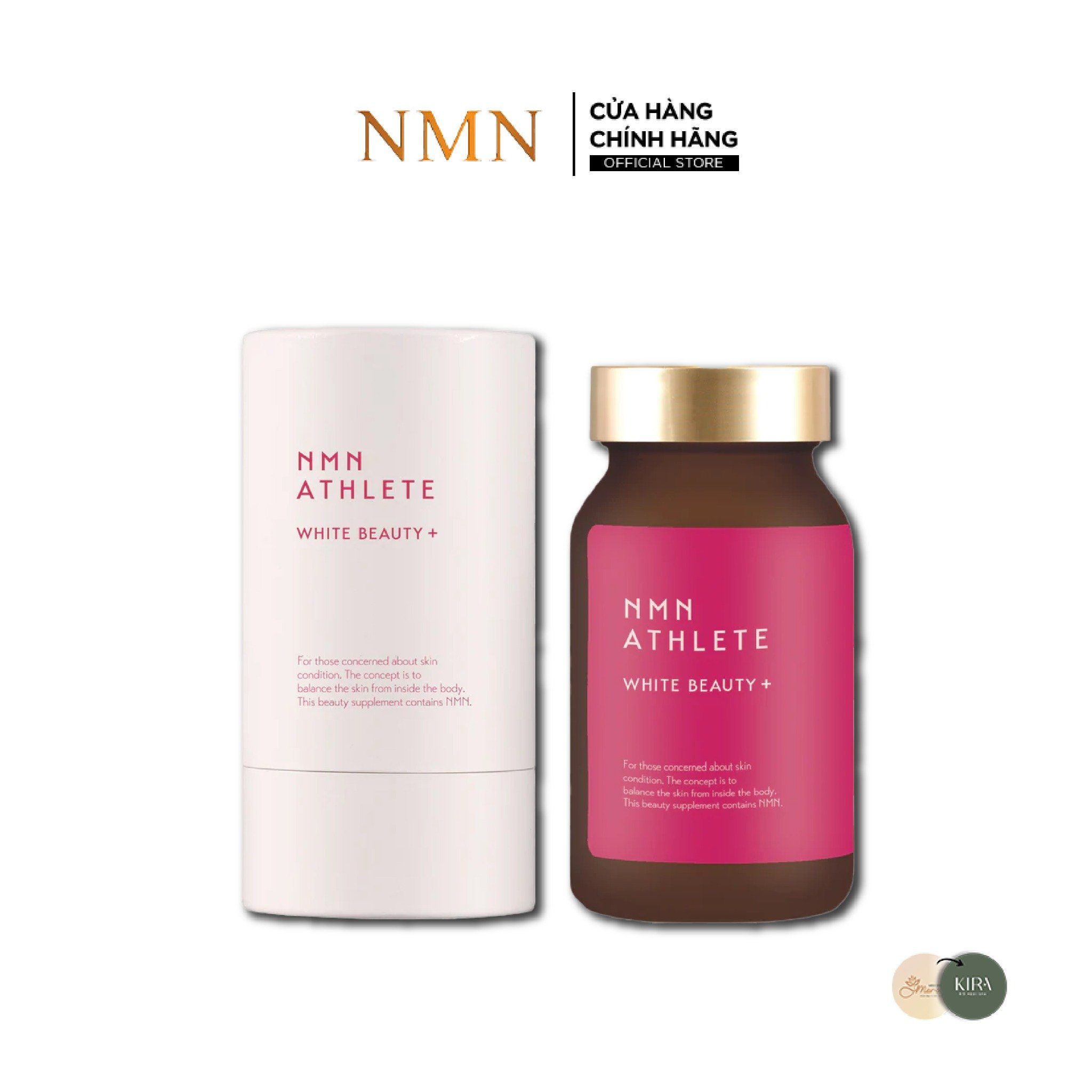 Thực phẩm bổ sung NMN ATHLETE WHITE BEAUTY+ - Trắng sáng, Căng bóng và Trẻ hóa toàn diện120 viên [NMN] 