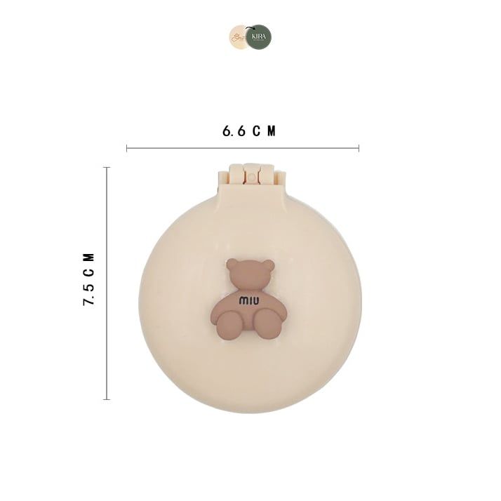  Lược Gương bỏ túi tặng kèm Charm Gấu [MERAKI MEDI] 