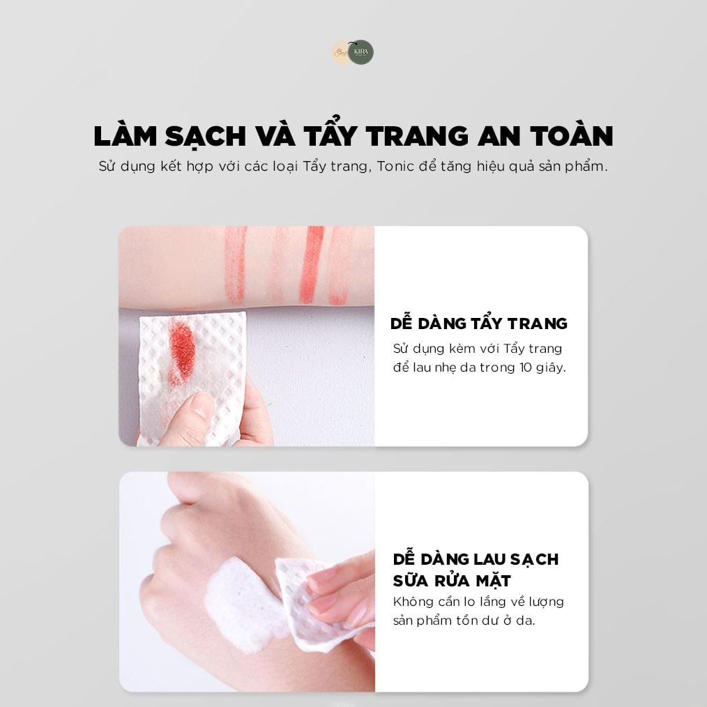  Bông Tẩy Trang Cotton mềm mịn dành cho mọi loại da - Gói 50 miếng [MERAKI MEDI] 