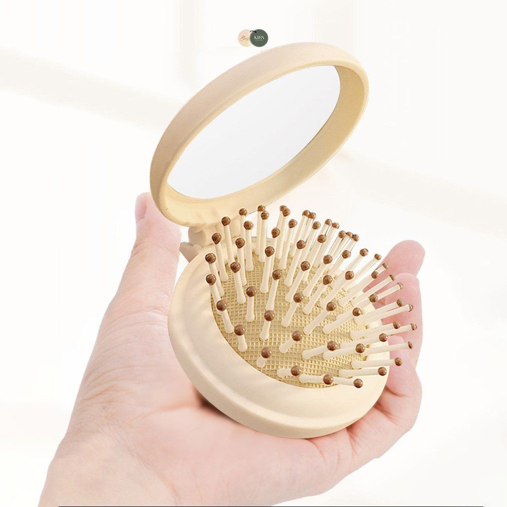  Lược Gương bỏ túi tặng kèm Charm Gấu [MERAKI MEDI] 
