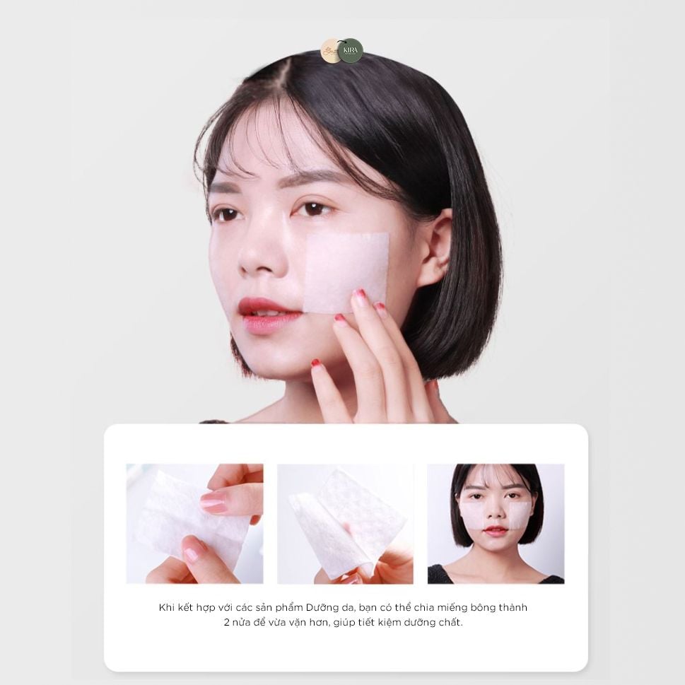  Bông Tẩy Trang Cotton mềm mịn dành cho mọi loại da - Gói 50 miếng [MERAKI MEDI] 