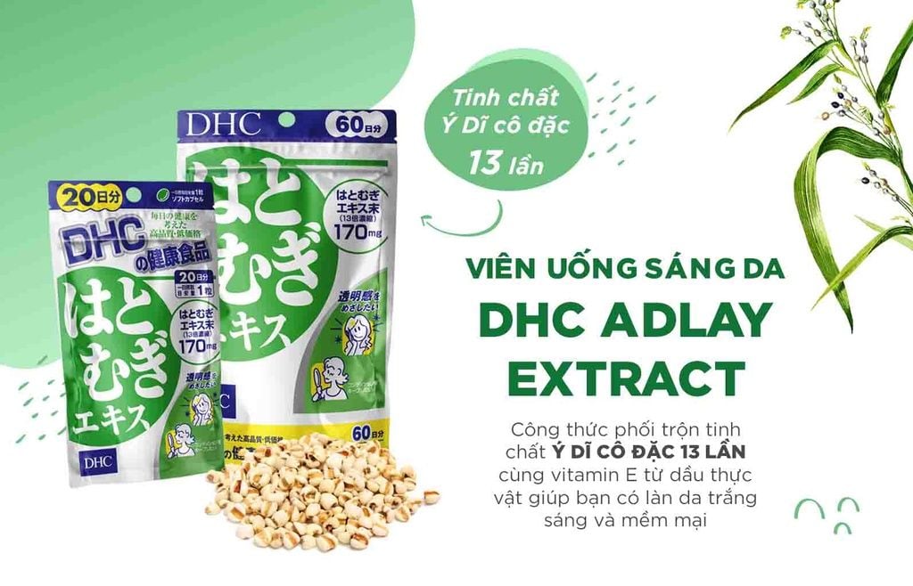  Viên uống sáng da DHC Nhật Bản Adlay Extract gói 30 viên (30 ngày) [DHC] 