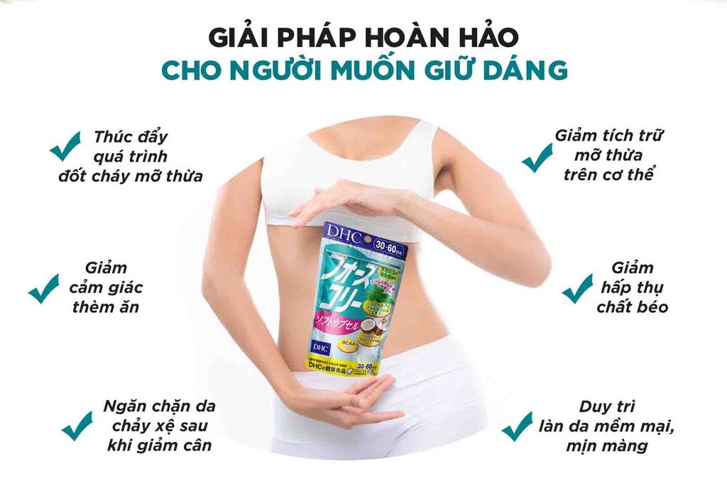  Viên uống Giảm cân DHC bổ sung dầu dừa hỗ trợ giảm cân an toàn và làm đẹp da gói 60 viên (30 ngày) [DHC] 