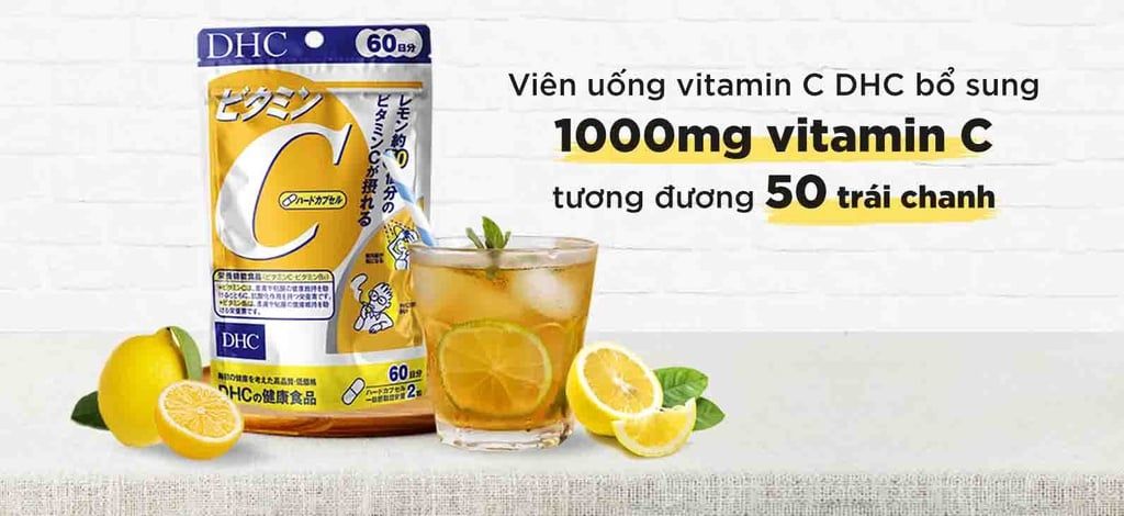  Viên uống bổ sung vitamin C DHC sáng da, mờ thâm, tăng cường đề kháng gói 60 viên (30 ngày) và gói 180 viên (90 ngày) [DHC] 