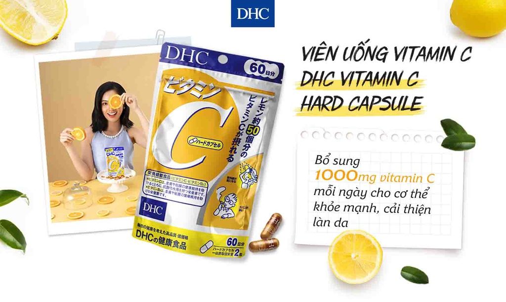 Viên uống bổ sung vitamin C DHC sáng da, mờ thâm, tăng cường đề kháng gói 60 viên (30 ngày) và gói 180 viên (90 ngày) [DHC] 