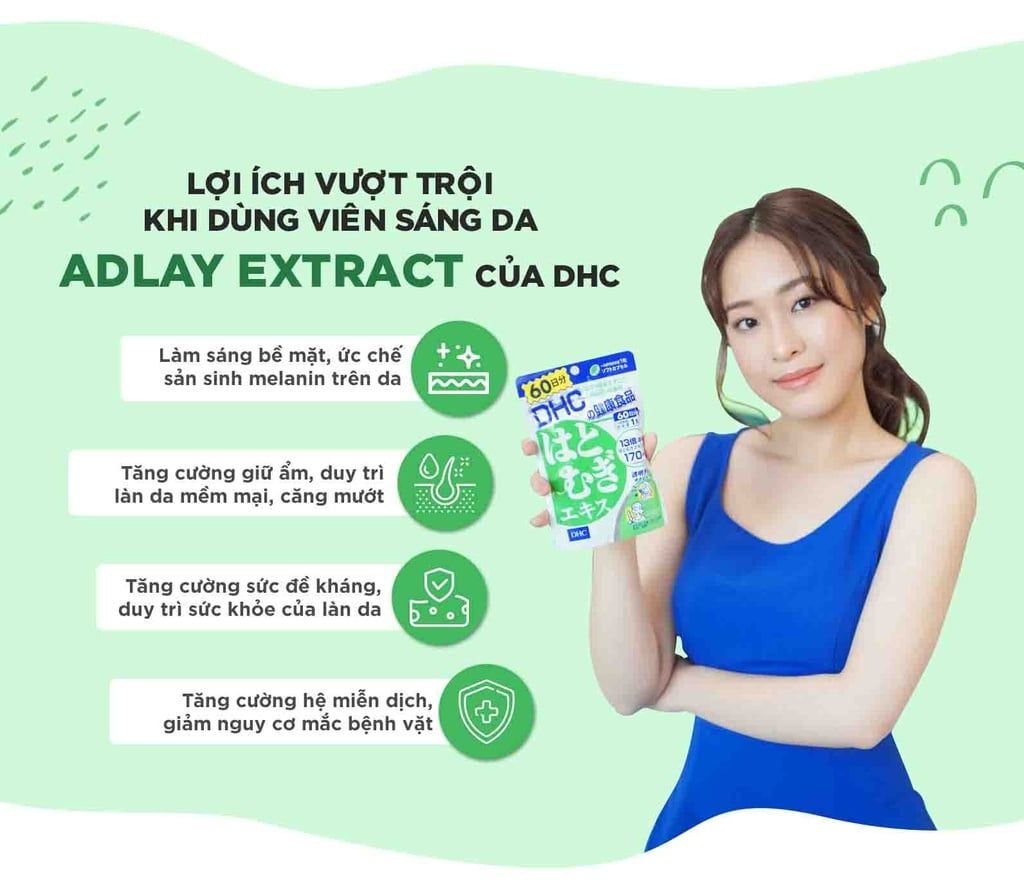  Viên uống sáng da DHC Nhật Bản Adlay Extract gói 30 viên (30 ngày) [DHC] 