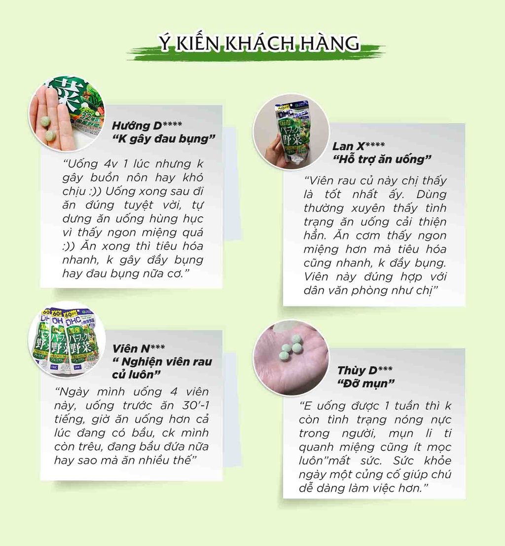  Viên uống Rau củ DHC chứa 32 loại rau củ, giảm táo bón, giảm nóng trong gói 60 viên (15 ngày)/ gói 120 (30 ngày)/ gói 360 viên (90 ngày) [DHC] 