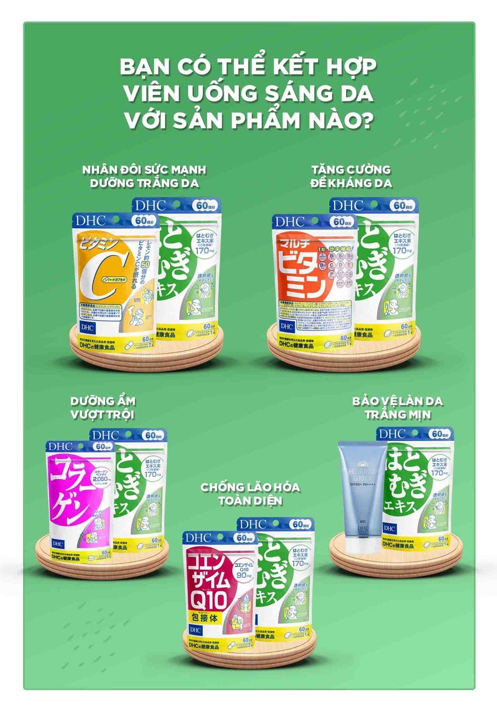  Viên uống sáng da DHC Nhật Bản Adlay Extract gói 30 viên (30 ngày) [DHC] 