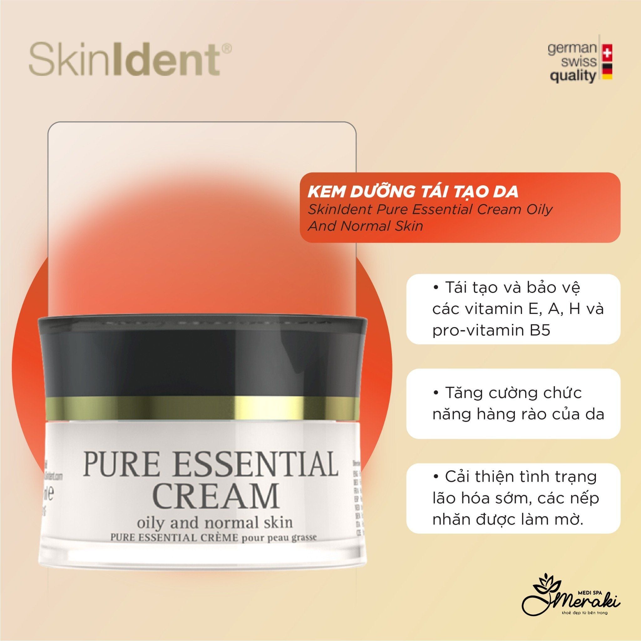  Siêu Kem Dưỡng Tái Tạo Da SkinIdent Pure Essential Cream Oily And Normal Skin 30ml [SKINIDENT] 