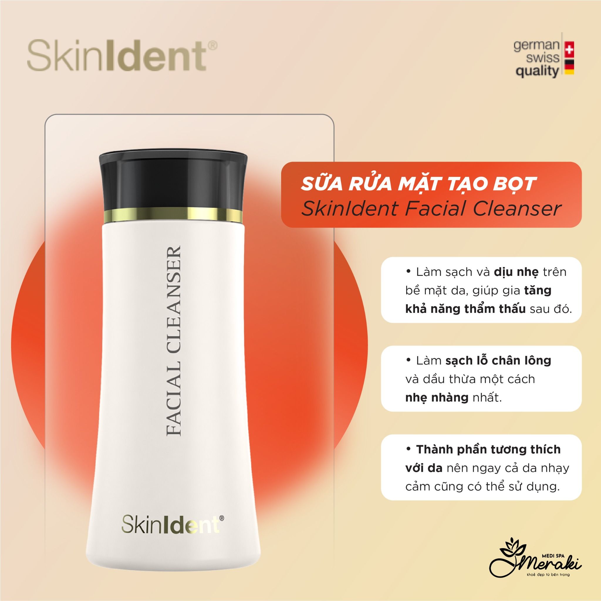  Sữa Rửa Mặt Tạo Bọt SkinIdent Facial Cleanser 200ml [SKINIDENT] 