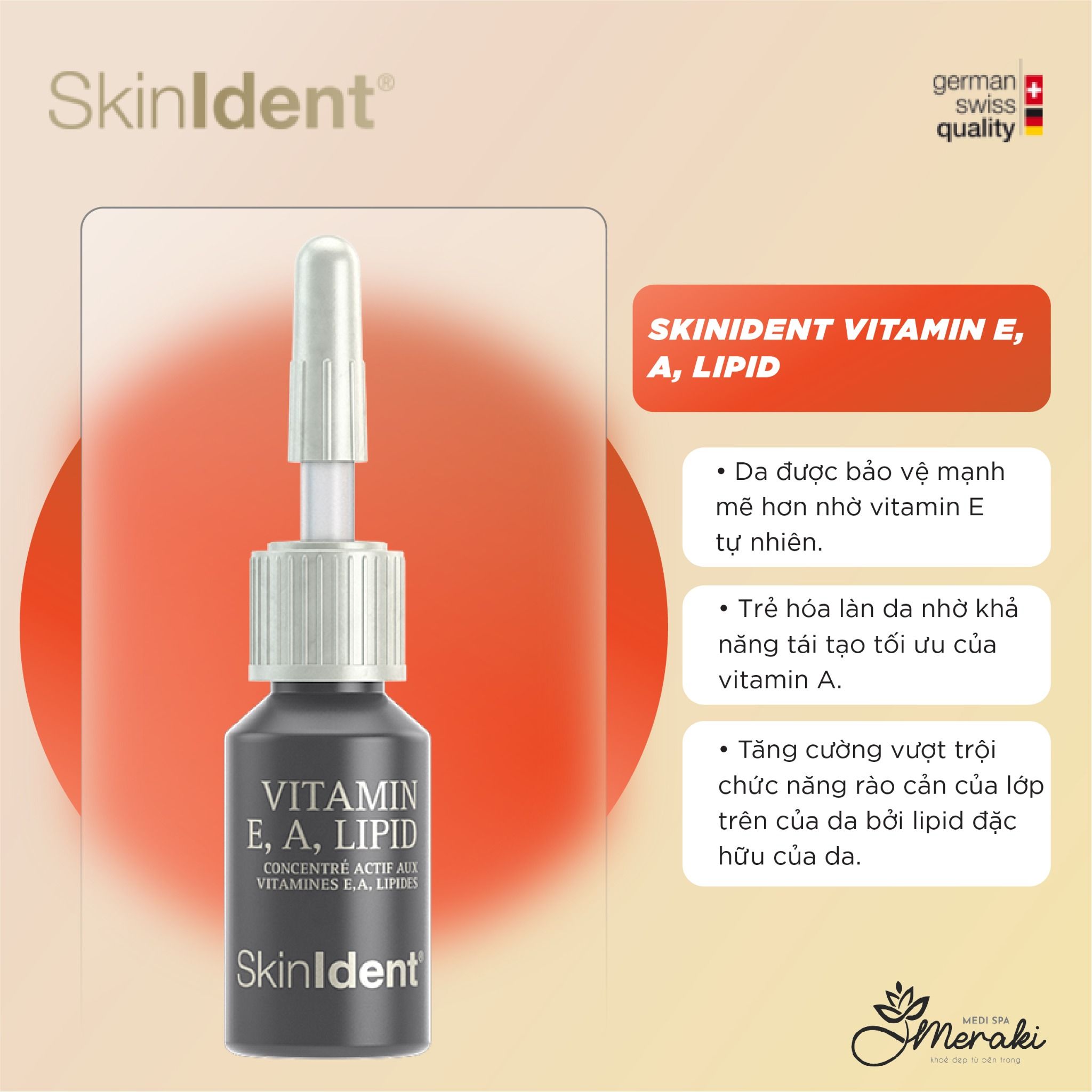  Tinh chất trẻ da SkinIdent VITAMIN E, A, LIPID [SKINIDENT] 