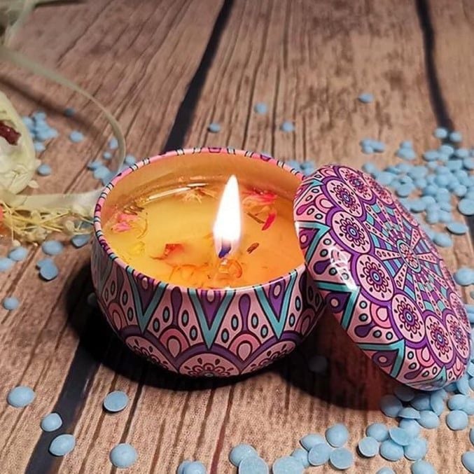  [MERAKI MEDI] Nến Thơm Hoa Khô Tinh Dầu Thiên Nhiên Thư Giãn Không Khói 50 Mùi Hương 
