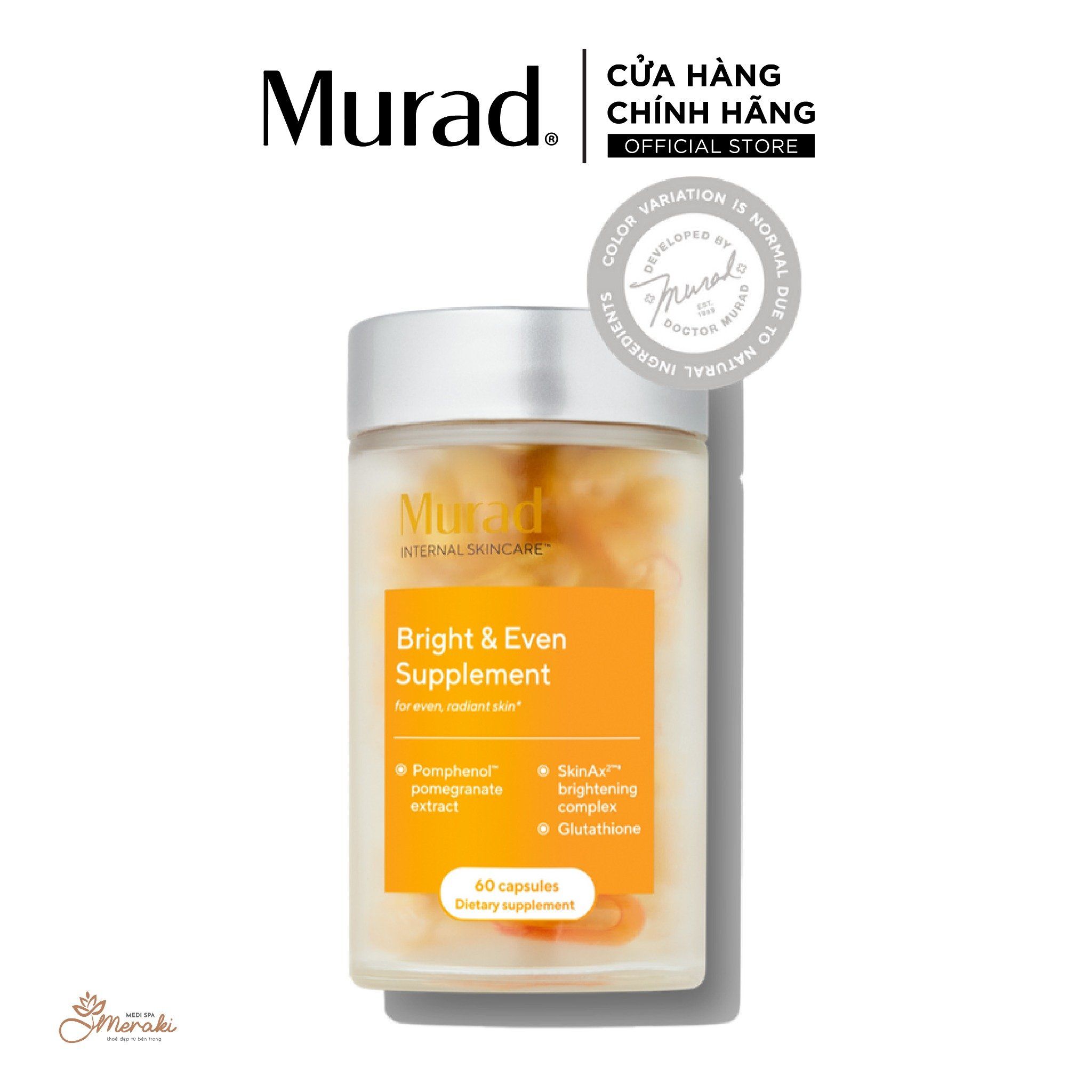  Viên Uống Chống Nắng Sáng Da Và Chống Oxy Hoá Bright & Even Supplement - Murad Bright & Even Supplement 60 Viên (Mẫu Mới Có Thêm Tác Dụng Dưỡng Trắng Da) [MURAD] 