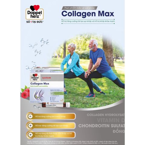  [TPCN Nhập Khẩu] Collagen thuỷ phân tăng độ linh hoạt của khớp Doppelherz Collagen Max (Hộp 30 ống) [DOPPELHERZ] 