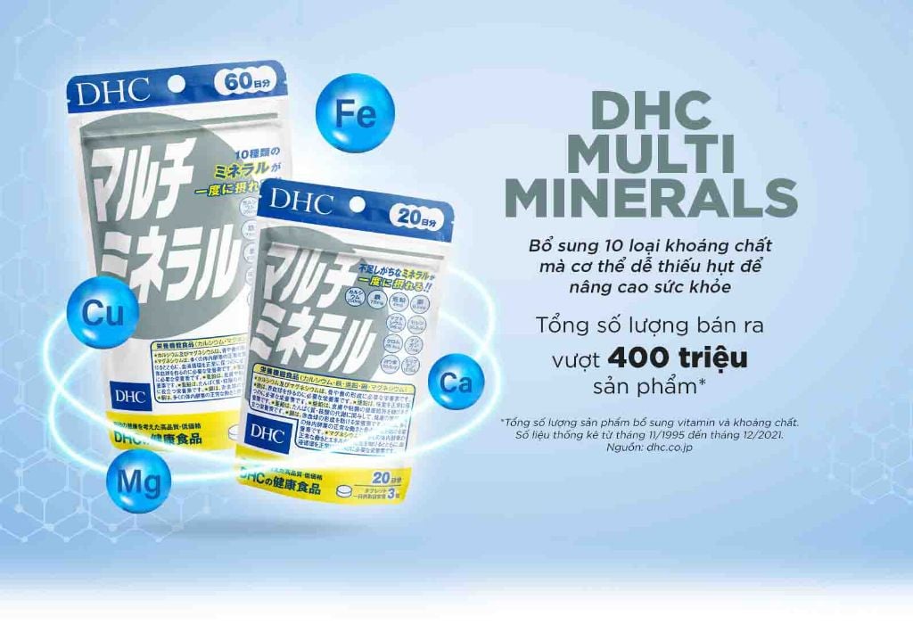  Viên uống Khoáng tổng hợp DHC (New) Bổ sung 10 loại khoáng chất gói 90 viên (30 ngày) và gói 270 viên (90 ngày) [DHC] 