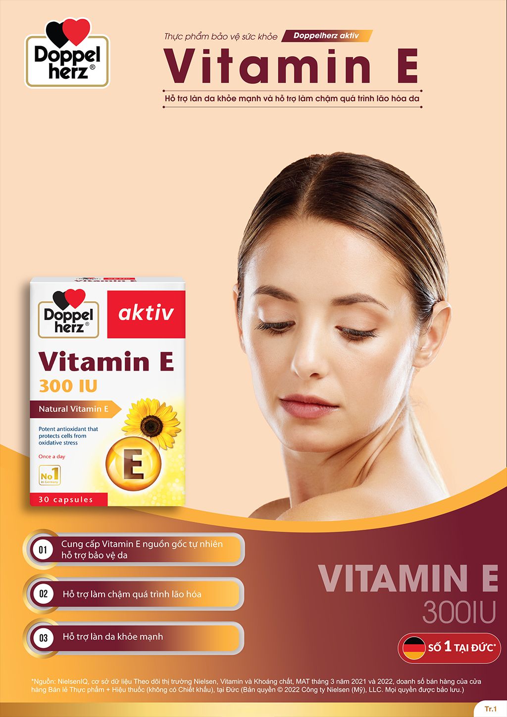 [TPCN Nhập Khẩu] Viên uống bổ sung Vitamin E, làm chậm quá trình lão hóa Doppelherz Activ Vitamin E (Hộp 30v) [DOPPELHERZ] 