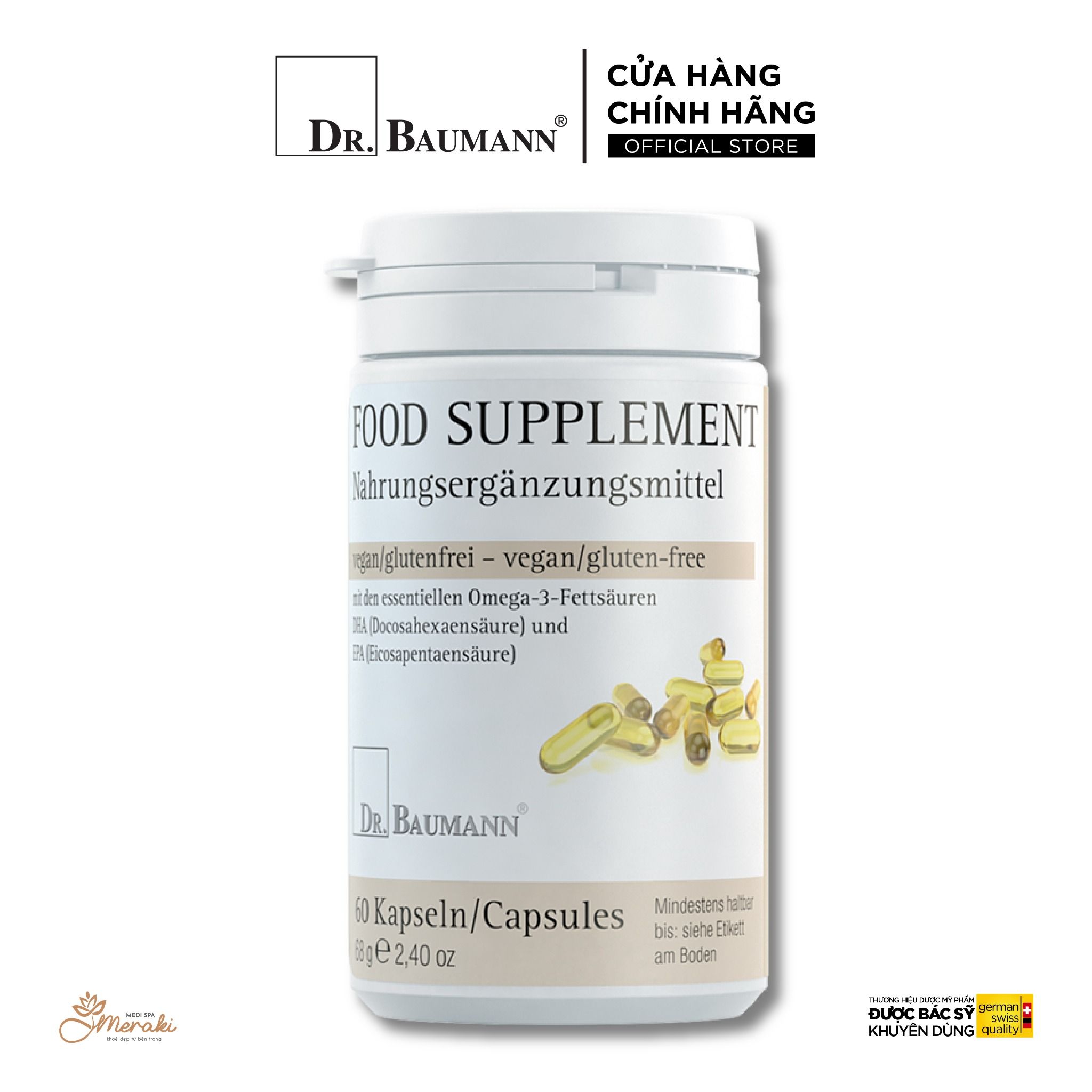  Viên Uống Bổ Sung Omega3 FOOD SUPPLEMENT OMEGA-3 60 Viên [DR.BAUMANN] 
