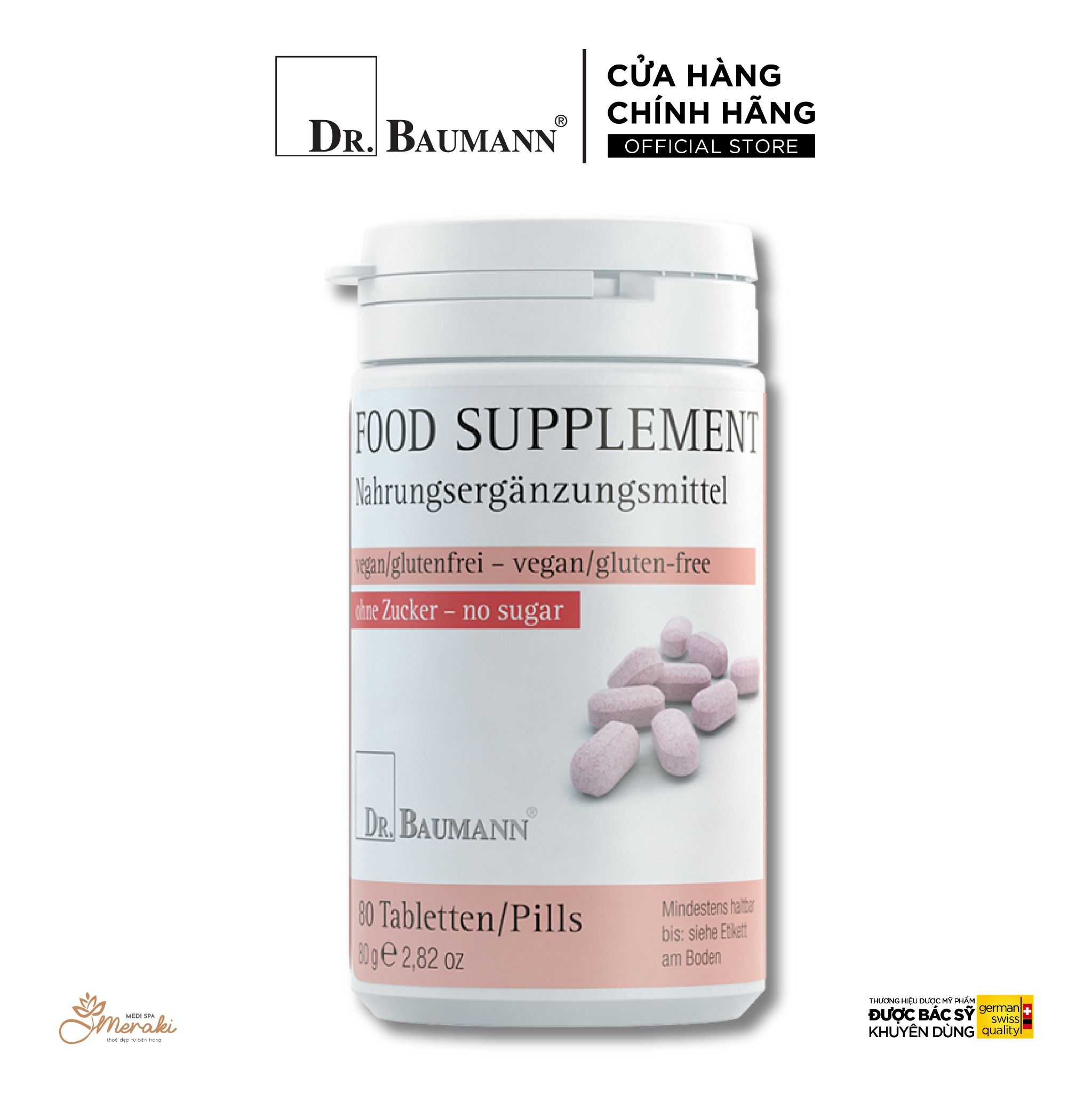  Viên Uống Bổ Sung B12 Không Đường FOOD SUPPLEMENT VITAMIN B12 80 Viên [DR.BAUMANN] 