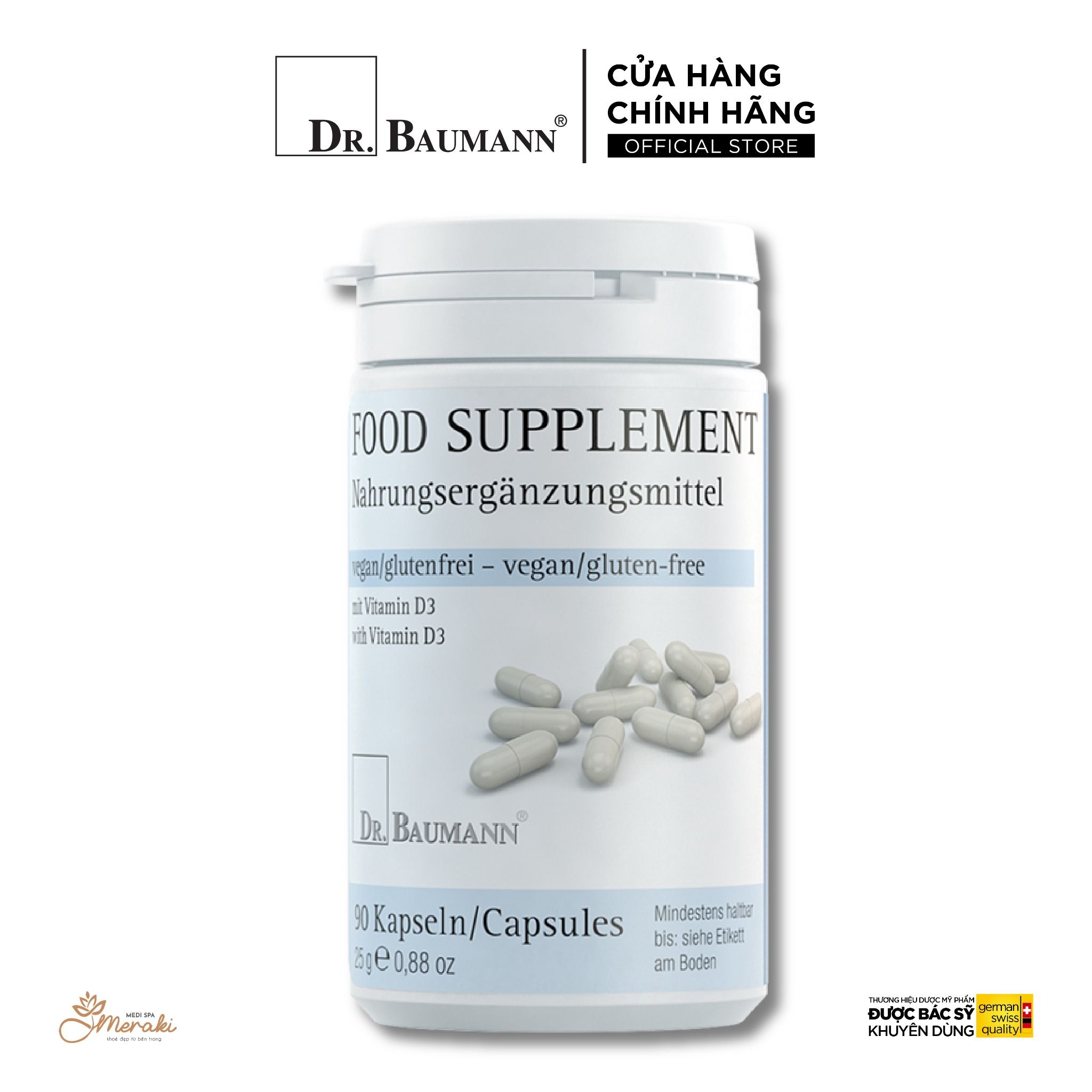  Viên Uống Bổ Sung D3 FOOD SUPPLEMENT VITAMIN D3 60 Viên [DR.BAUMANN] 