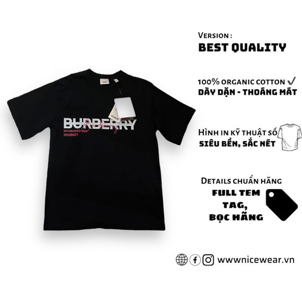  Áo thun Burberry BlackPink - Trắng/Đen 