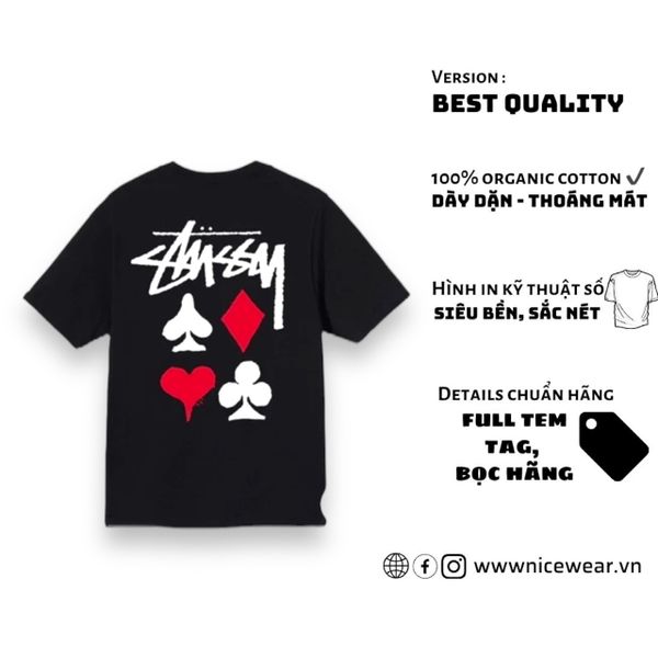  Áo Stussy - họa tiết cơ rô chuồn bích 