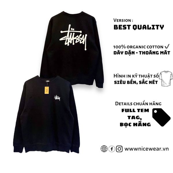  Sweater stussy basic - Đen 